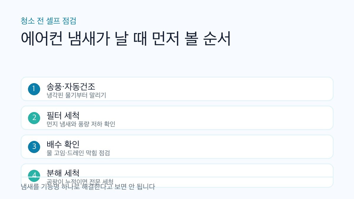 에어컨 냄새 셀프 점검 순서