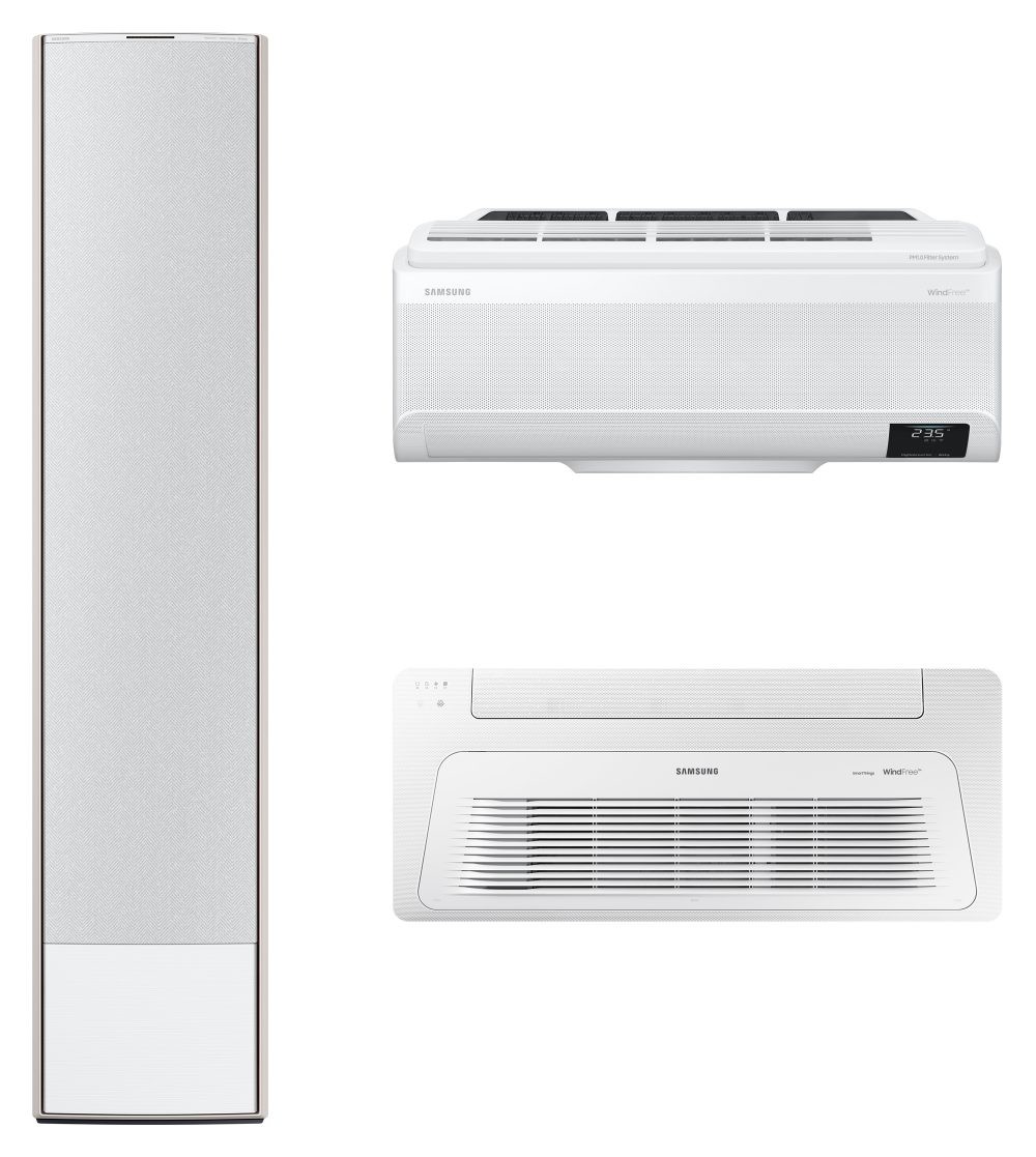 삼성 비스포크 무풍에어컨 라인업 — 스탠드형, 벽걸이형, 천장형을 한눈에 비교