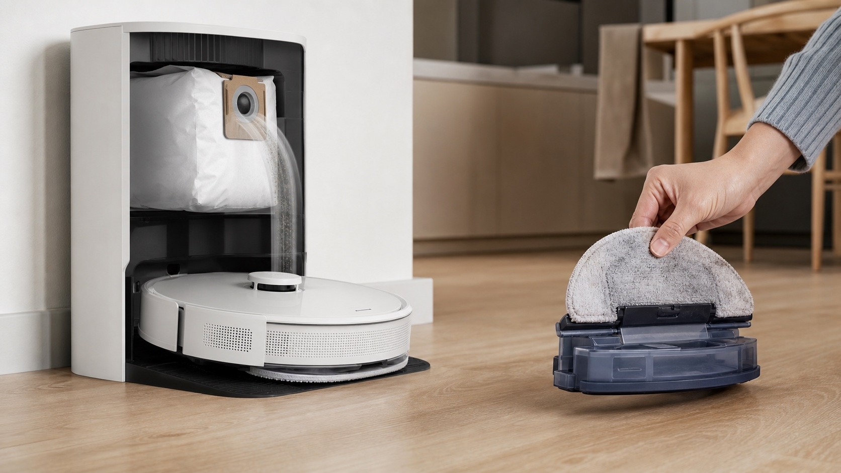 DEEBOT T9 PLUS의 PLUS는 물걸레 세척이 아니에요, 자동비움까지만 맡겨요