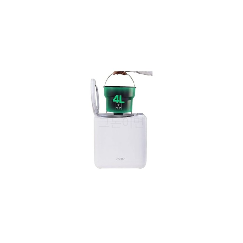 쉘퍼 건조분쇄 투명창 T타입 음식물 처리기 가정용 4L  DFFP-300  화이트